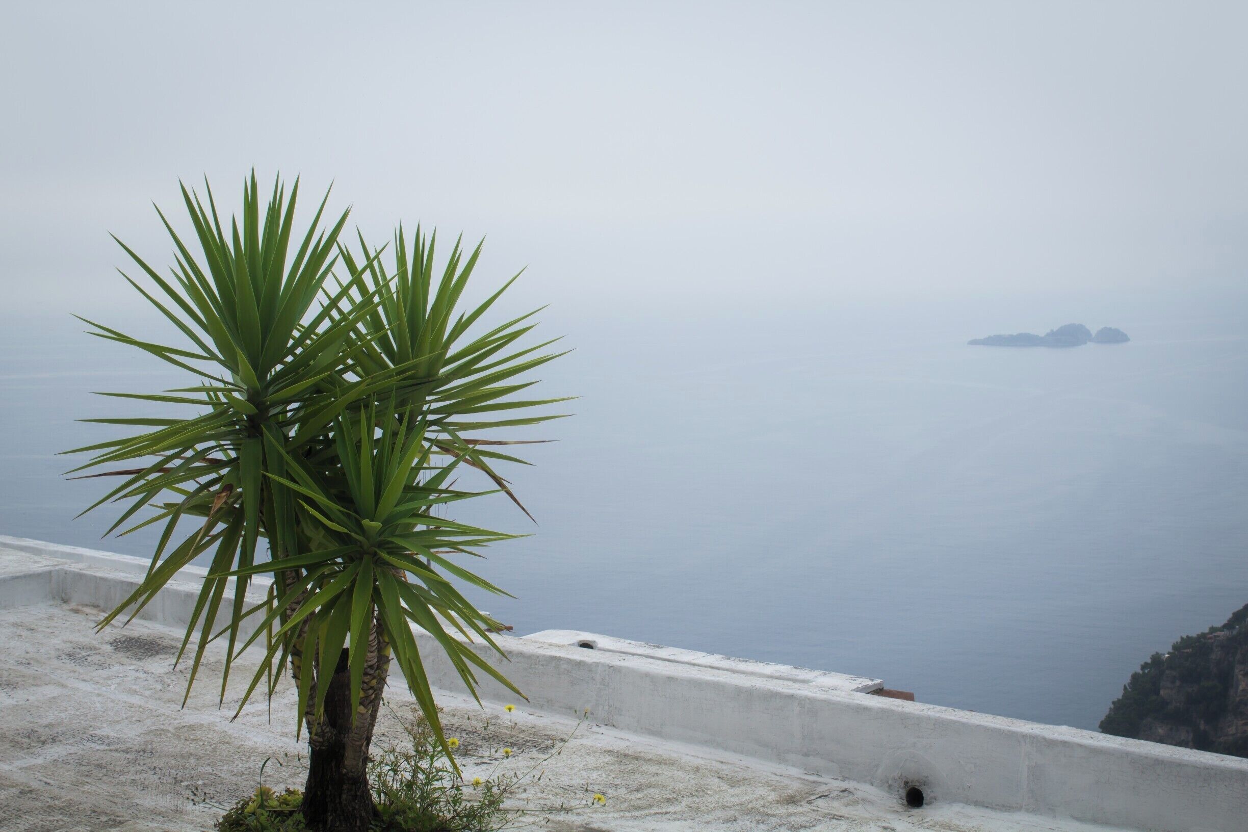 Taken from the roof of my apartment in Positano on a calm foggy morning in October.