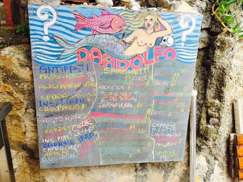 Laid back beach club and restaurant accessible by water taxi from positano.  Nice swimming for kids.  One of the best lunches I've ever had: mussel soup, homemade spaghetti with pesto, marinated anchovies.  And don't forget the chilled peach  wine!  Come for a great day. 