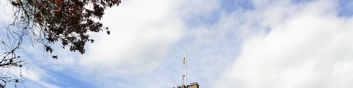 Crathes Castle near Banchory in Aberdeenshire is a 16th century castle built by the Burnetts of Ley and held by the family for 400 years. It is now an NT property and is open to the public , shot was taken from the beautiful gardens.