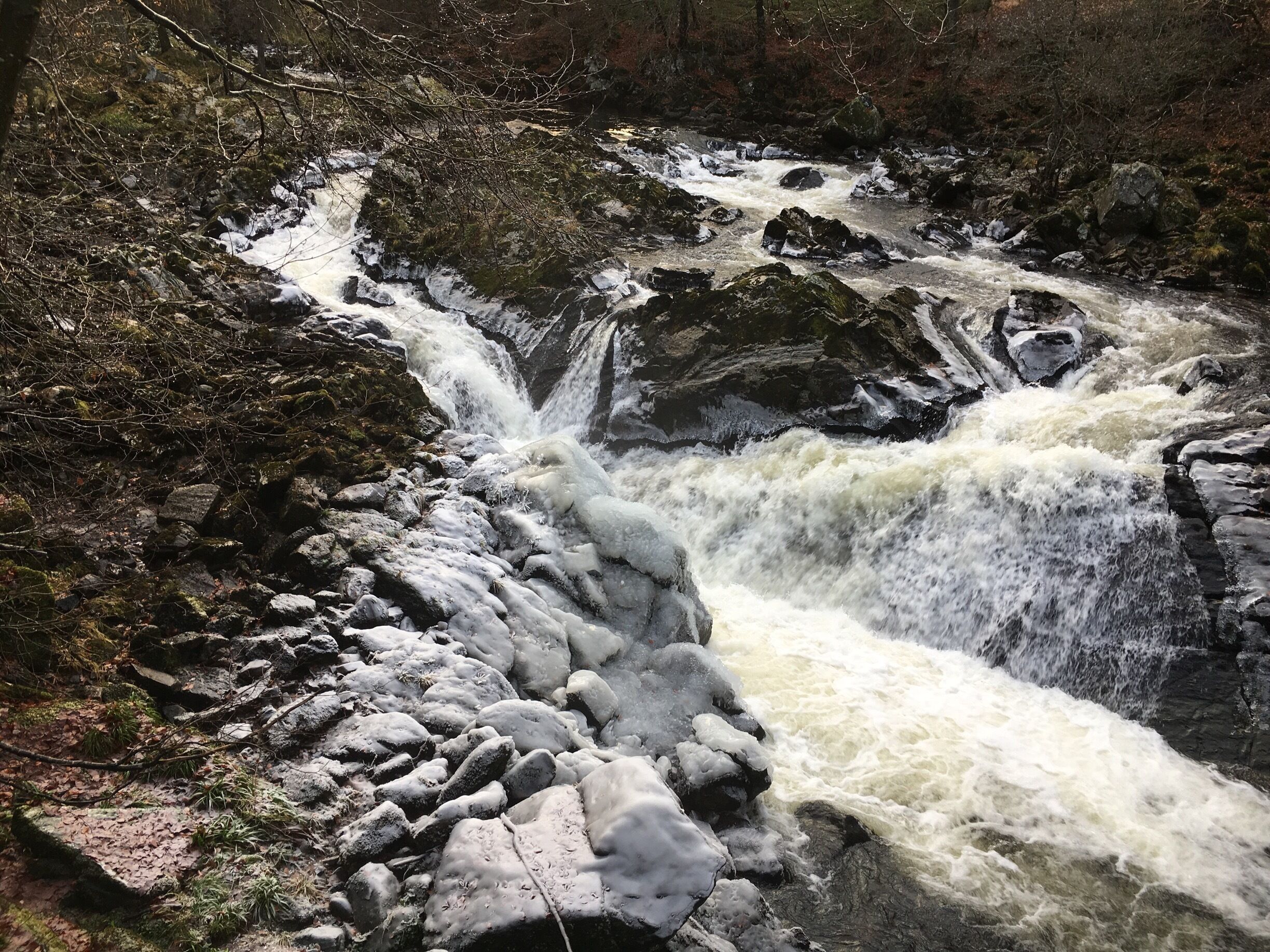 Icy on the rocks, lots of salmon here around October time 