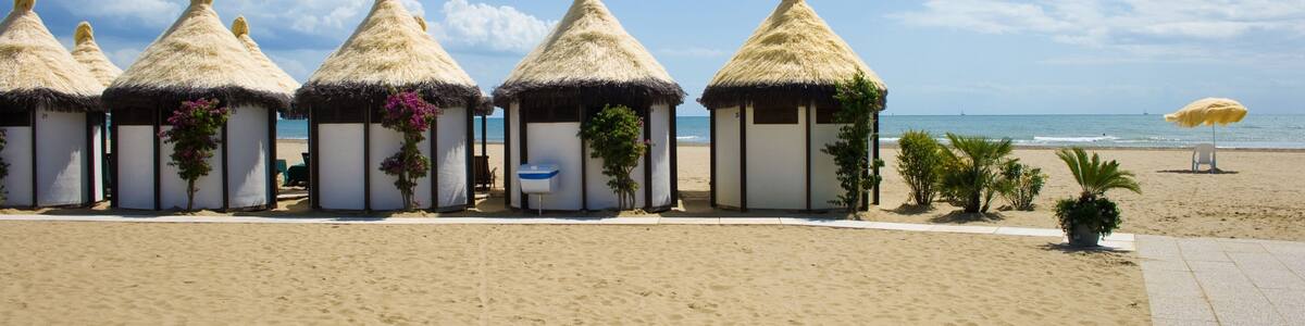 The famous Lido Beach of Venice in Italy