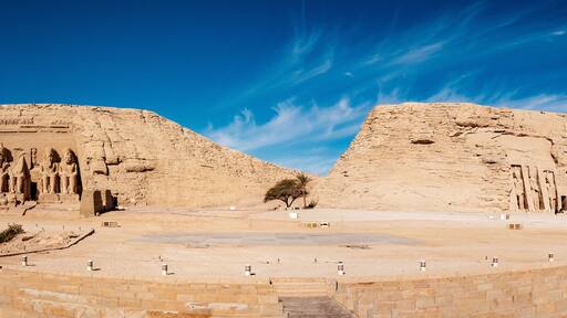Great temples of Abu Simbel panoramic view