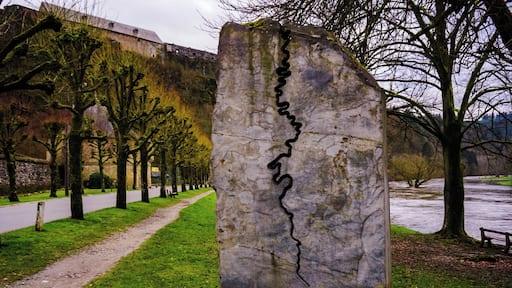 River monument and three lane