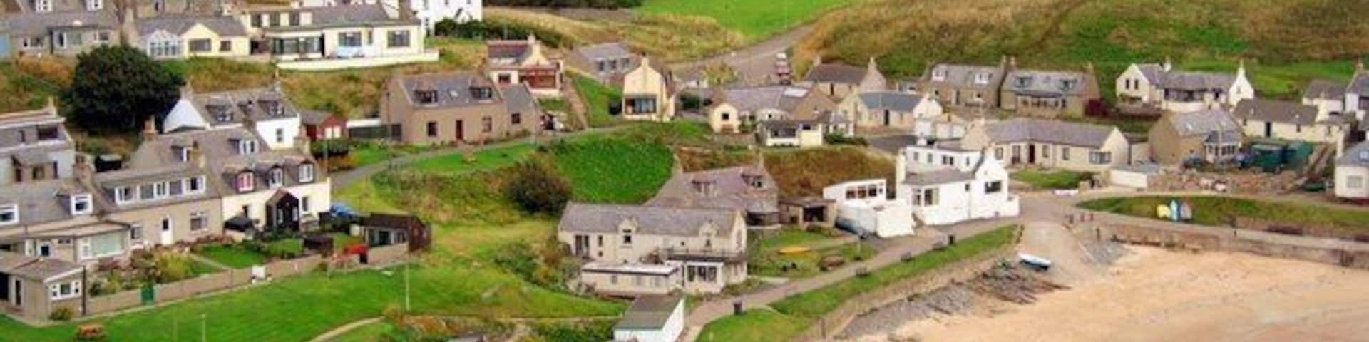 Collieston. The old fishing village of Collieston. Laurence of Arabia lived here briefly after WW1. Popular holiday beach in Summer.