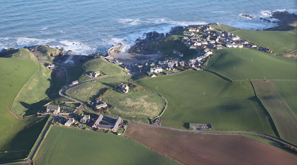Aerial view of Collieston, Aberdeenshire.