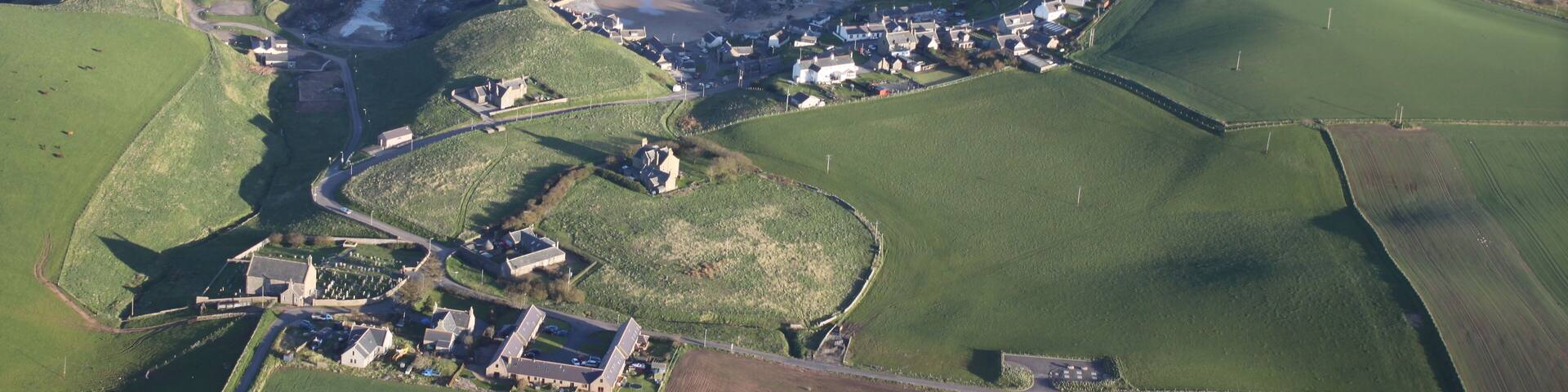 Aerial view of Collieston, Aberdeenshire.