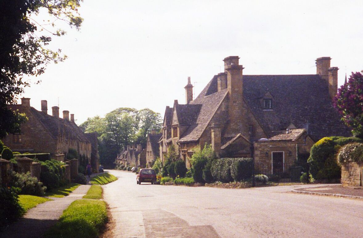The High Street in Stanton, Cotswolds, England