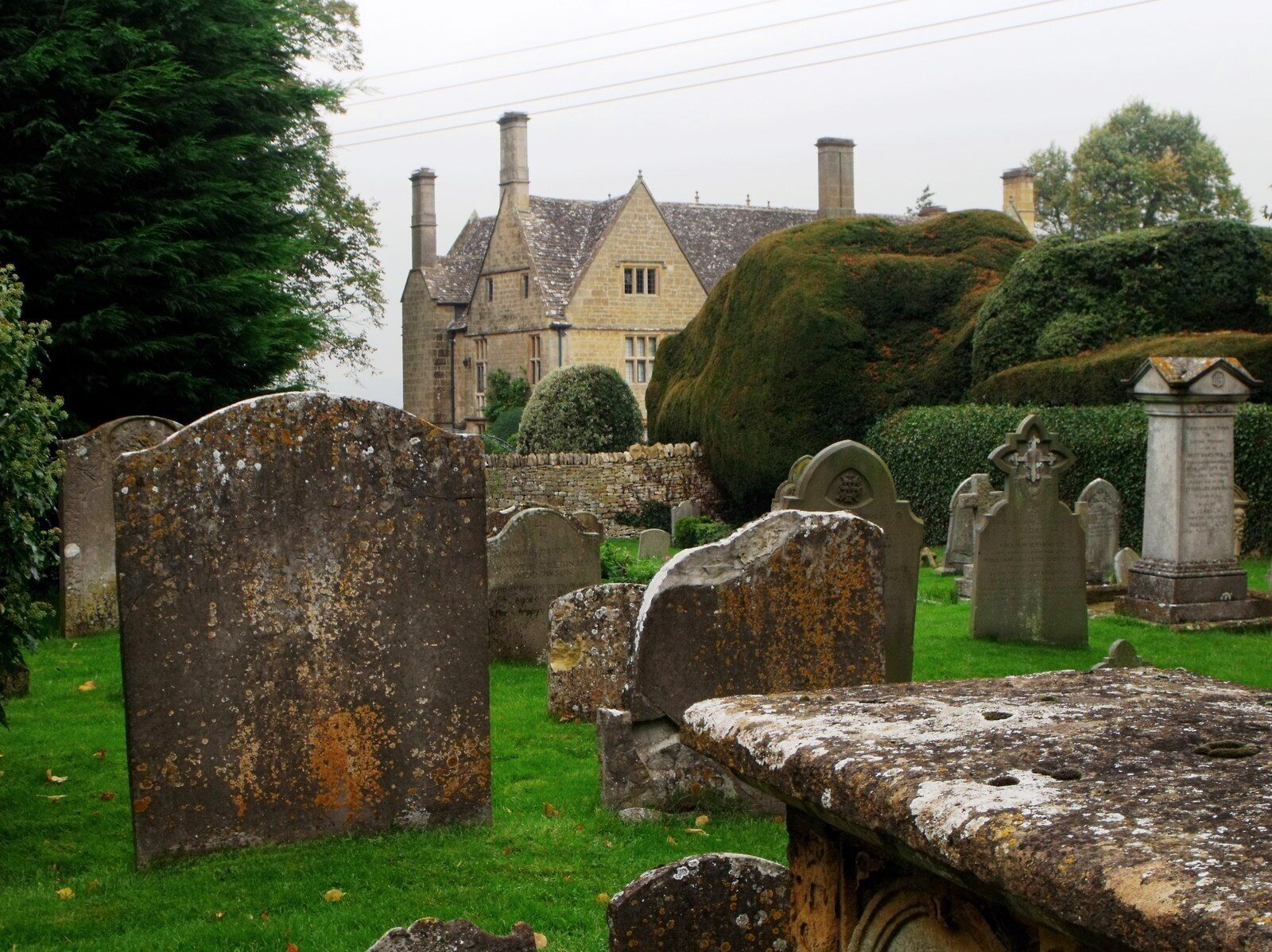 Stanton churchyard, Gloucestershire. This cemetery, the church and its surroundings can be seen in the episode "The Last Vampyre" (1993) from the tv series The Case-Book of Sherlock Holmes starring Jeremy Brett.