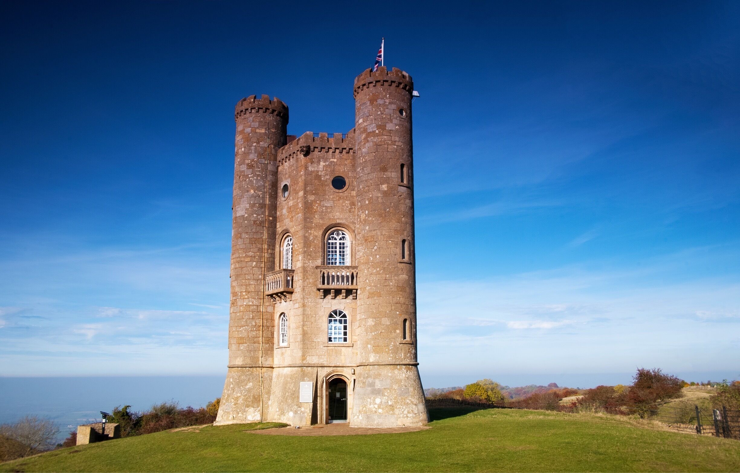 Shot viewing broadway tower in the Cotswolds 