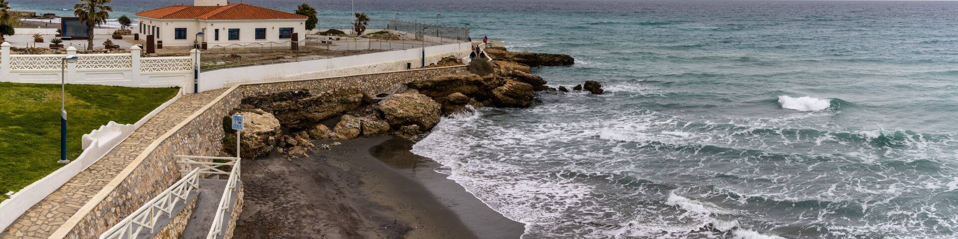 view of the Torrox lighthouse in Malaga Province of Andalusia