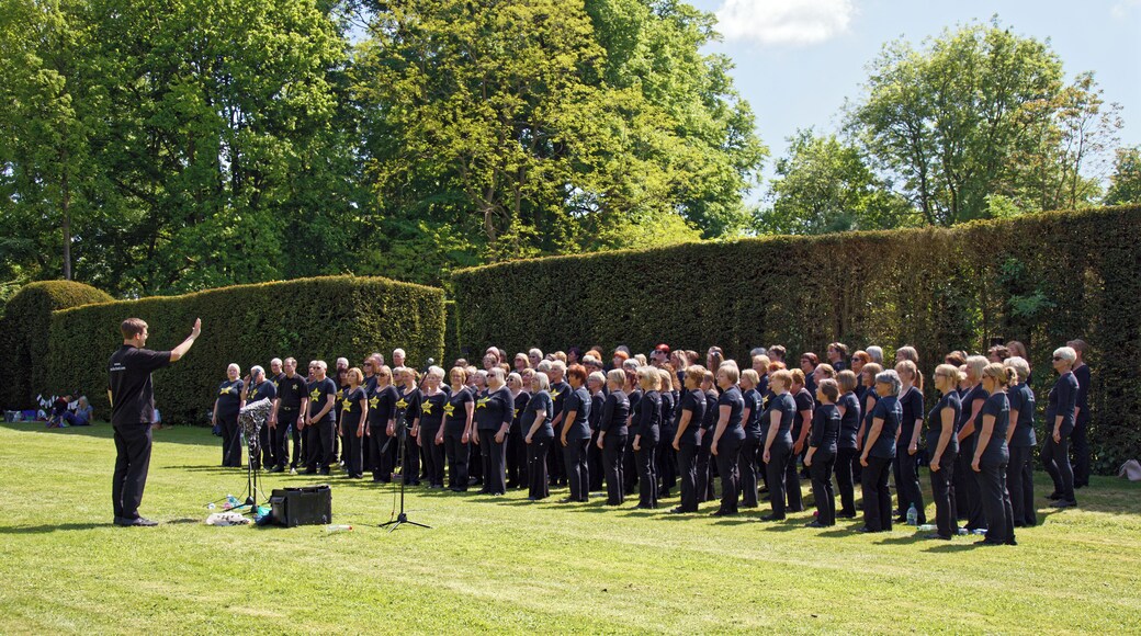 The Rock Choir on the croquet lawn during the 20 May 2018 open day of Easton Lodge Gardens, in Little Easton, Essex, England. Camera: Canon EOS 6D Mark II with Canon EF 24-105mm F4L IS USM lens. Software: File lens-corrected, optimized, perhaps cropped, with DxO PhotoLab, and likely further optimized with Adobe Photoshop CS2.