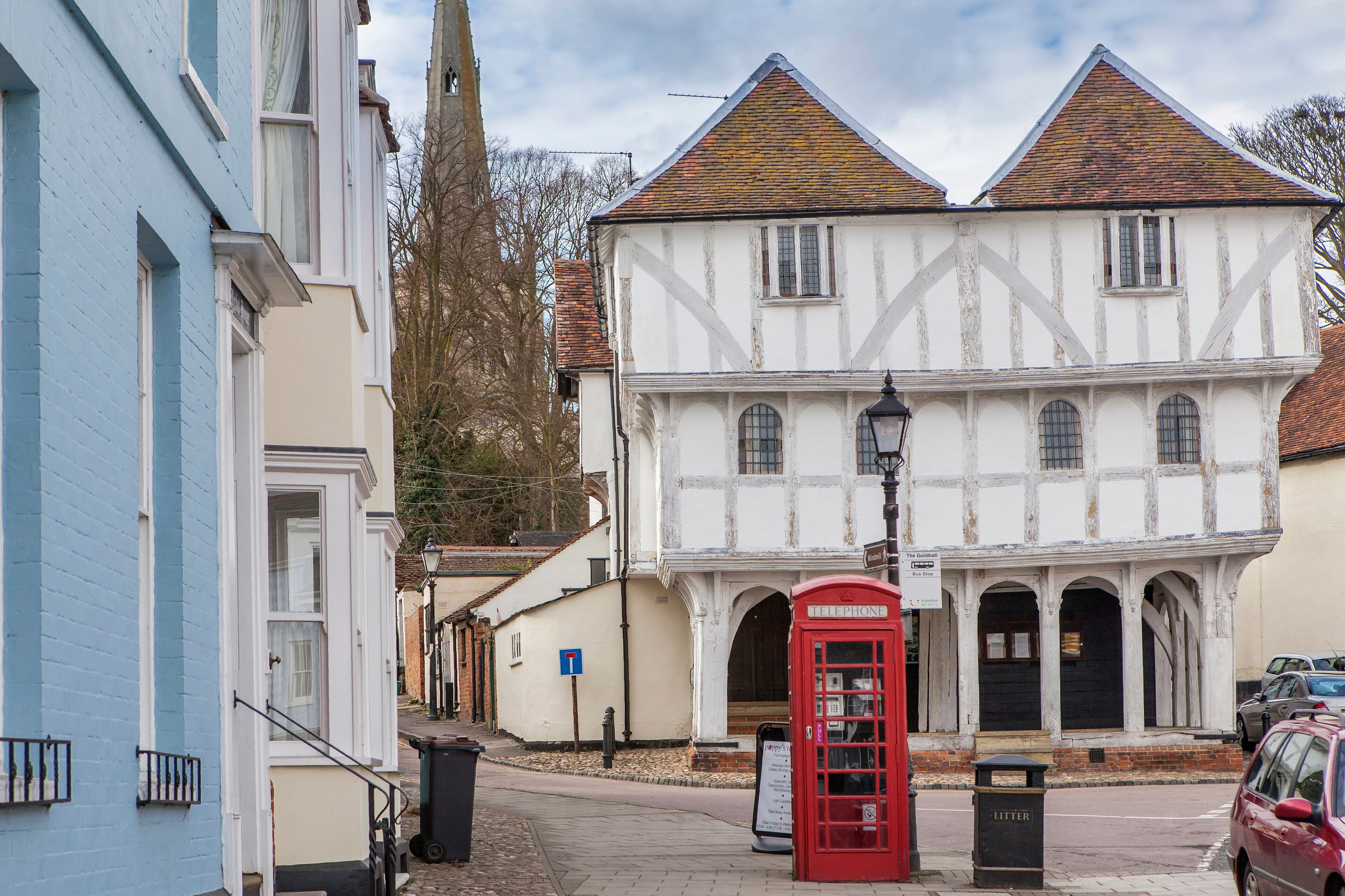 Dunmow, Thaxted, Essex, UK Great Dunmow is an ancient market town in north-west Essex with an estimated population. Medieval Guildhall front view