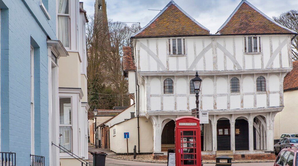 Dunmow, Thaxted, Essex, UK Great Dunmow is an ancient market town in north-west Essex with an estimated population. Medieval Guildhall front view