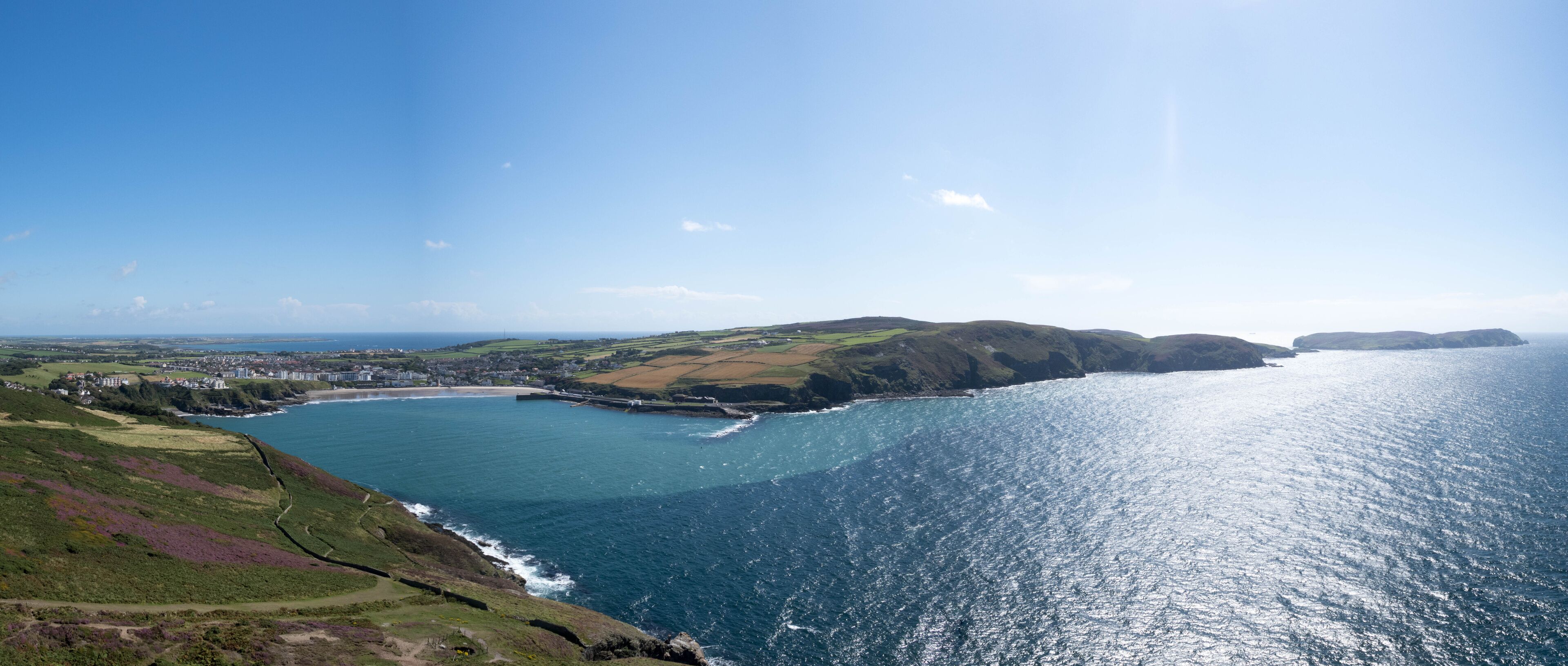  Panorama of Port Erin Bay and Calf of Mann on the Isle of Man