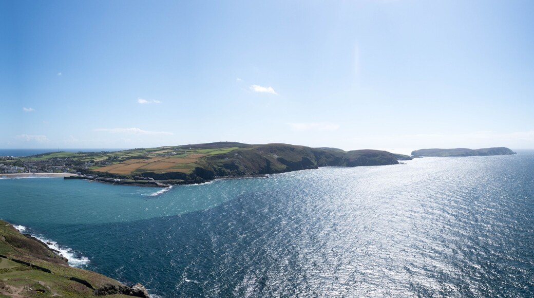 Panorama of Port Erin Bay and Calf of Mann on the Isle of Man
