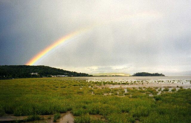 Rainbow at Grange-Over-Sands 2 View north-east from the coast path.