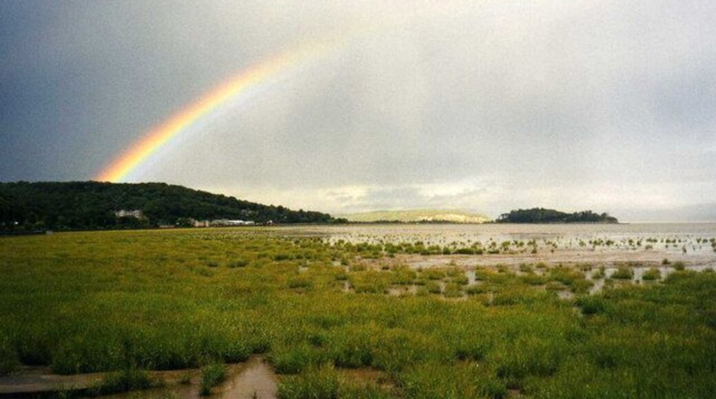 Rainbow at Grange-Over-Sands 2 View north-east from the coast path.
