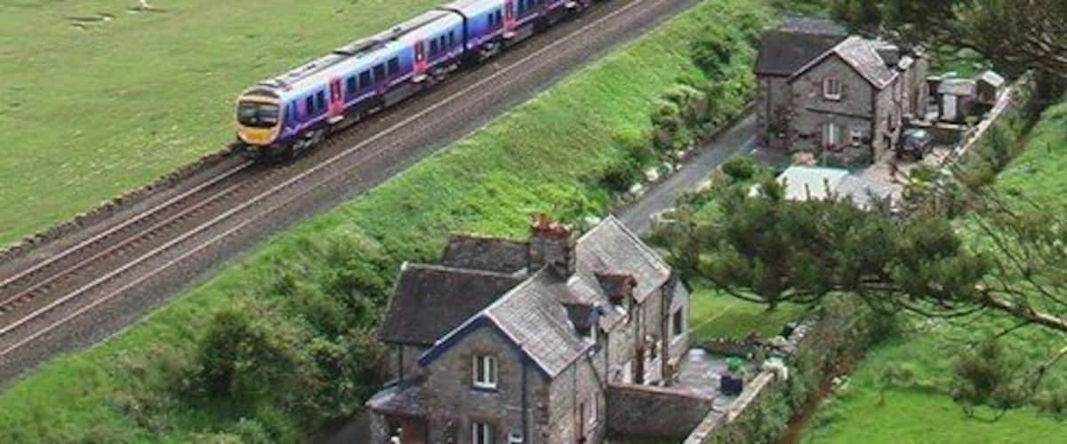 Quarrymens Cottages Meathop A view from the top of Meathop Quarry across to Holme Island
