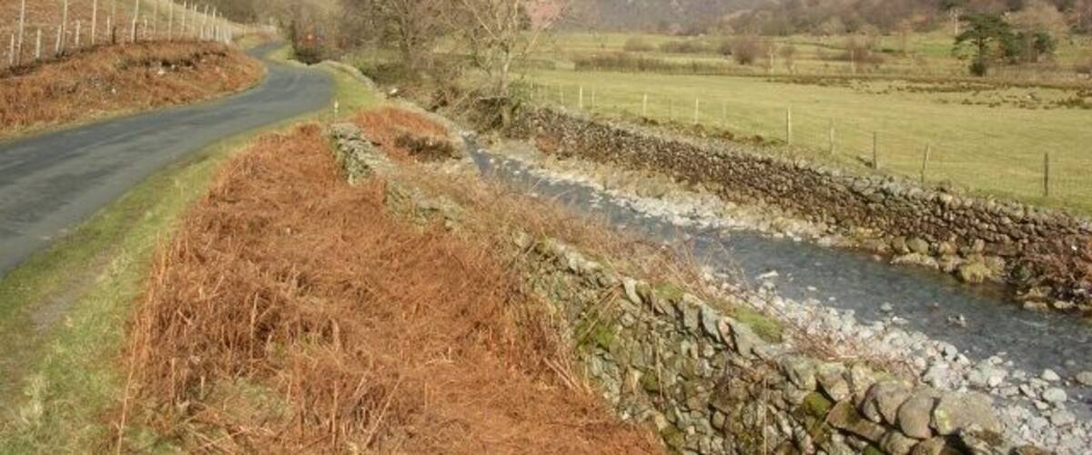 Road along the Derwent Situated between the villages on Seatoller and Seathwaite in Borrowdale.