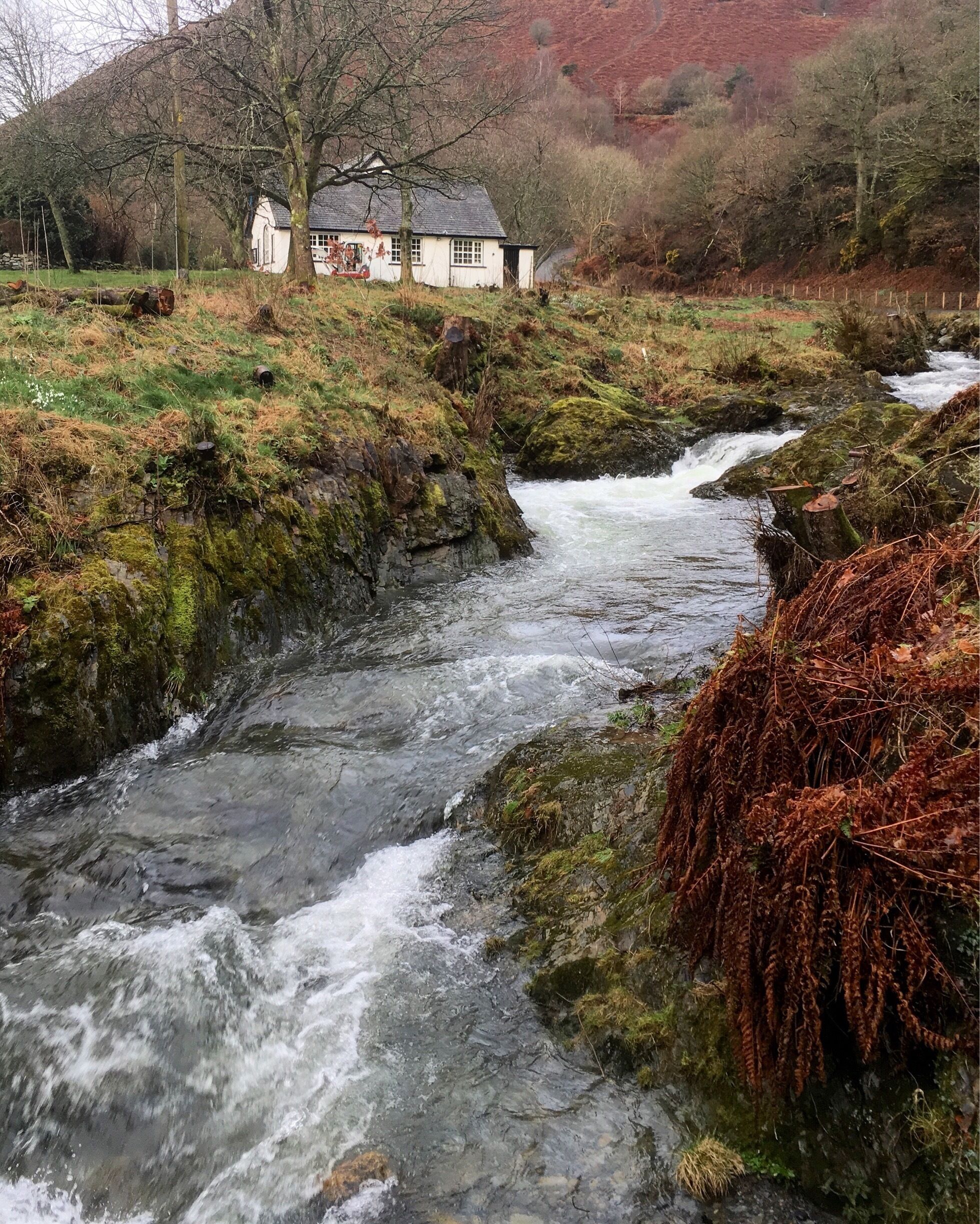 The Methodist church in Braithwaite, Cumbria sits on the bank of one of the countless small streams that flows through the Lake District. 