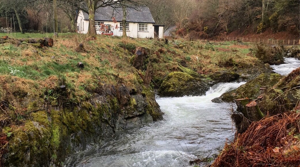 The Methodist church in Braithwaite, Cumbria sits on the bank of one of the countless small streams that flows through the Lake District.