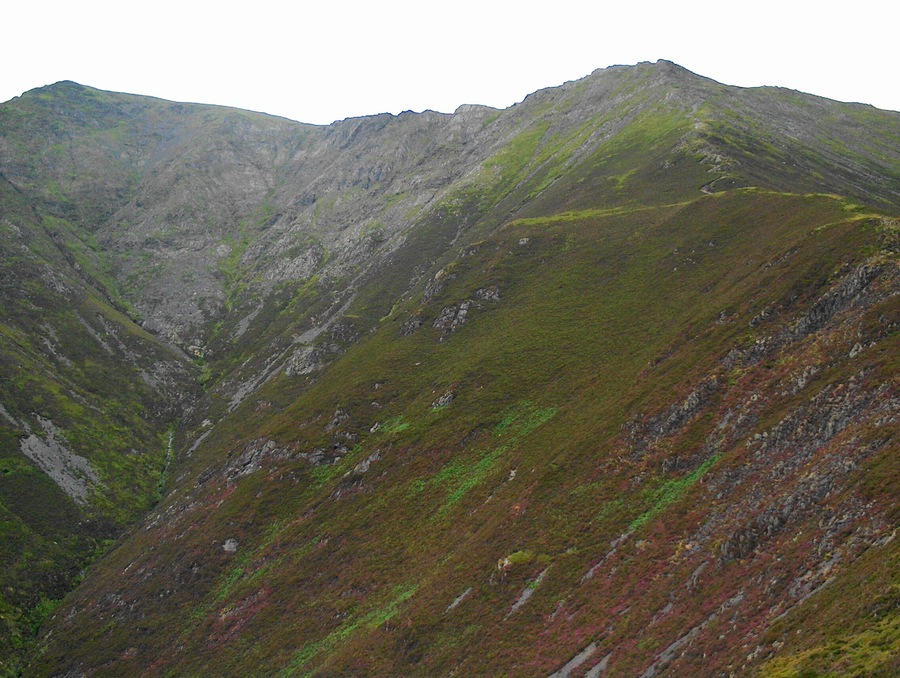 The ascent of Blencathra by Doddick Fell You can see most of the route up. It is steeper than it looks.