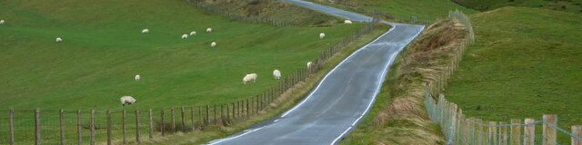 Mountain road View up the mountain road towards Rhiw Fawr.