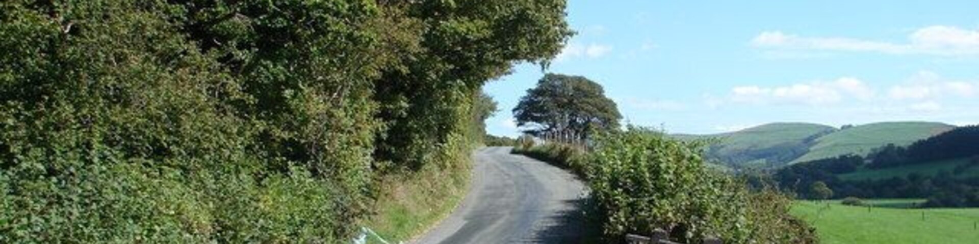 B4404 Road, near to Llanwrin, Powys, Great Britain. Looking eastwards