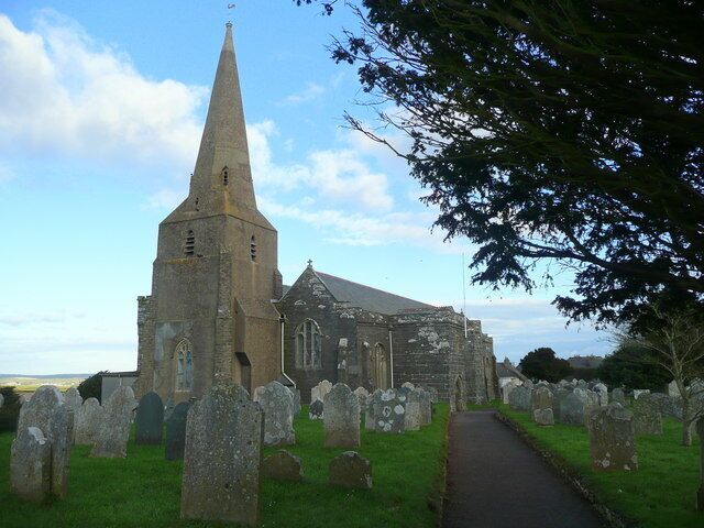 All Saints parish church, Malborough, Devon, seen from the southwest