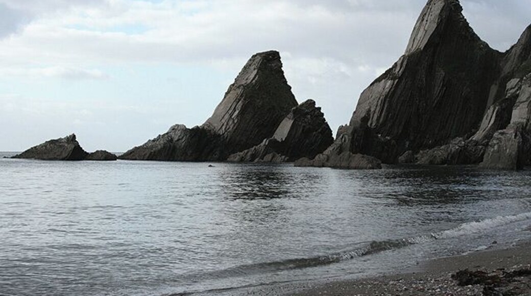 Kingston: Westcombe Beach Offshore rocks of Dartmouth slate