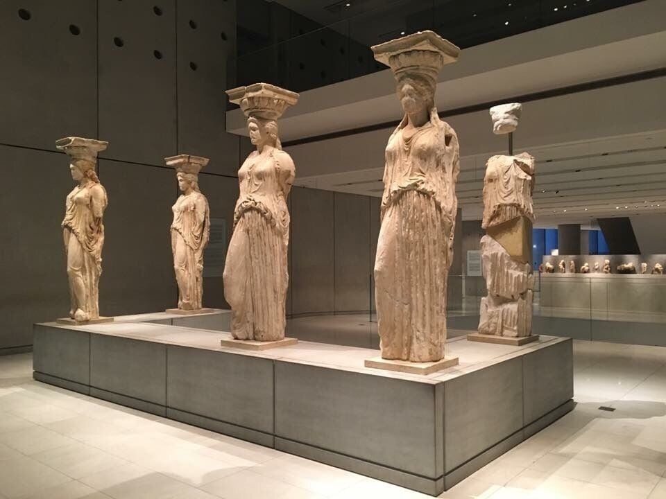 #instone
In case you want to see the actual caryatids, check out the new Acropolis museum where the Greeks now house it. They made replicas at the Acropolis because these ladies have become delicateband needed much needed restoration.