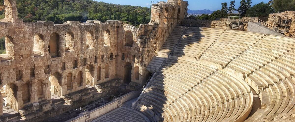 Occupying a slope on the Acropolis hill this theatre could sit up to 6000 spectators. It’s an amazing sight.