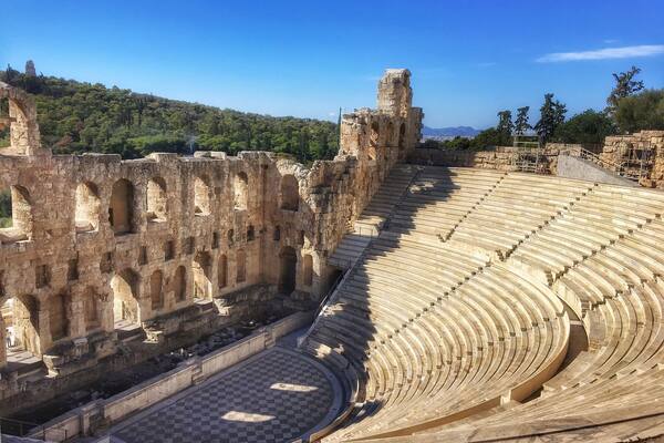 Occupying a slope on the Acropolis hill this theatre could sit up to 6000 spectators. It’s an amazing sight.
