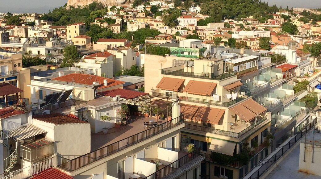Breakfast Morning View onto the Akropolis in Athens - photographed from the 10th floor terrace of "Electra Metropolis" Hotel (also a great place for a "Night Cup")