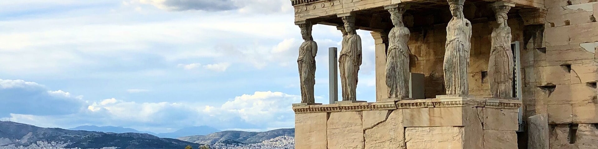 Porch of the Caryatids in the Acropolis, Athens, Greece. Although still a magnificent sight to see, these statues are only replicas; you can find 5 out of 6 of the real ones at the Acropolis Museum. The 6th was once taken and now has been donated to the British Museum.
#caryatids #acropolis #athens #greece #greektemple