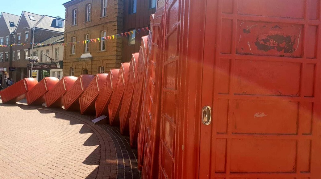 Famous sculpture "Out of order " in London red leaning telephone boxes #lifeatexpedia