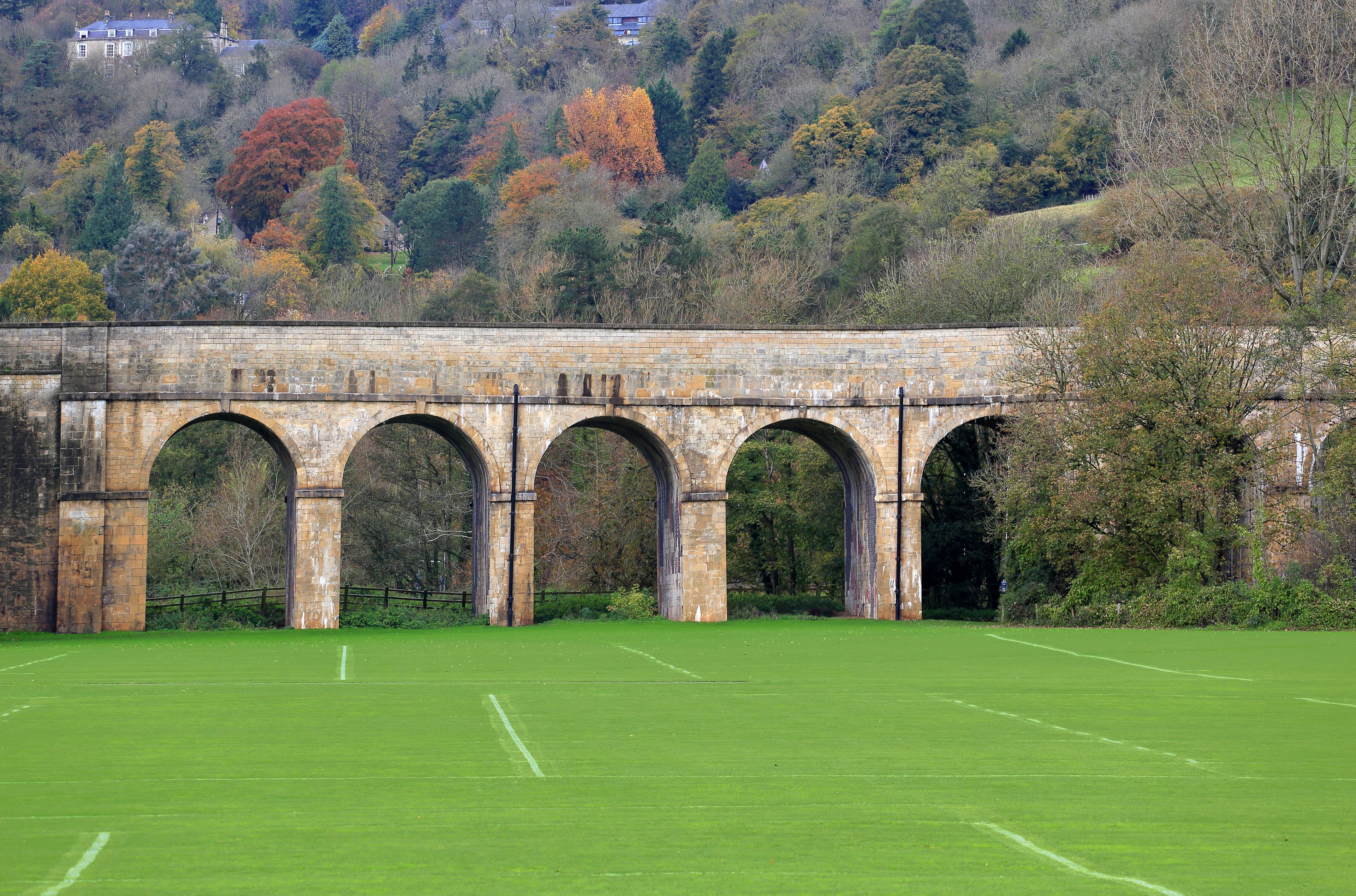 View of the Viaduct at Limpley Stoke, Monkton Combe, carrying the A36 road in England, UK. 