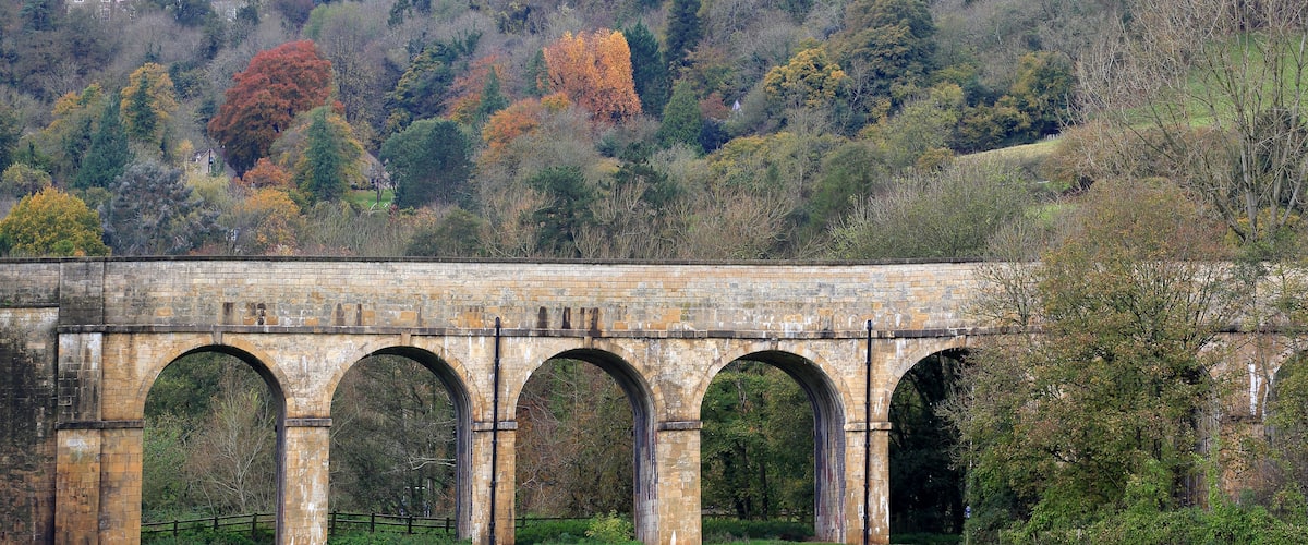 View of the Viaduct at Limpley Stoke, Monkton Combe, carrying the A36 road in England, UK.