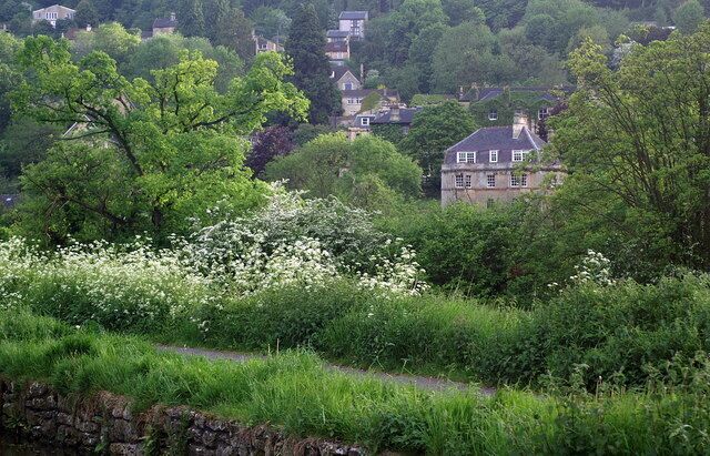 Limpley Stoke. Viewed from the Kennet and Avon Canal south of the bridge.