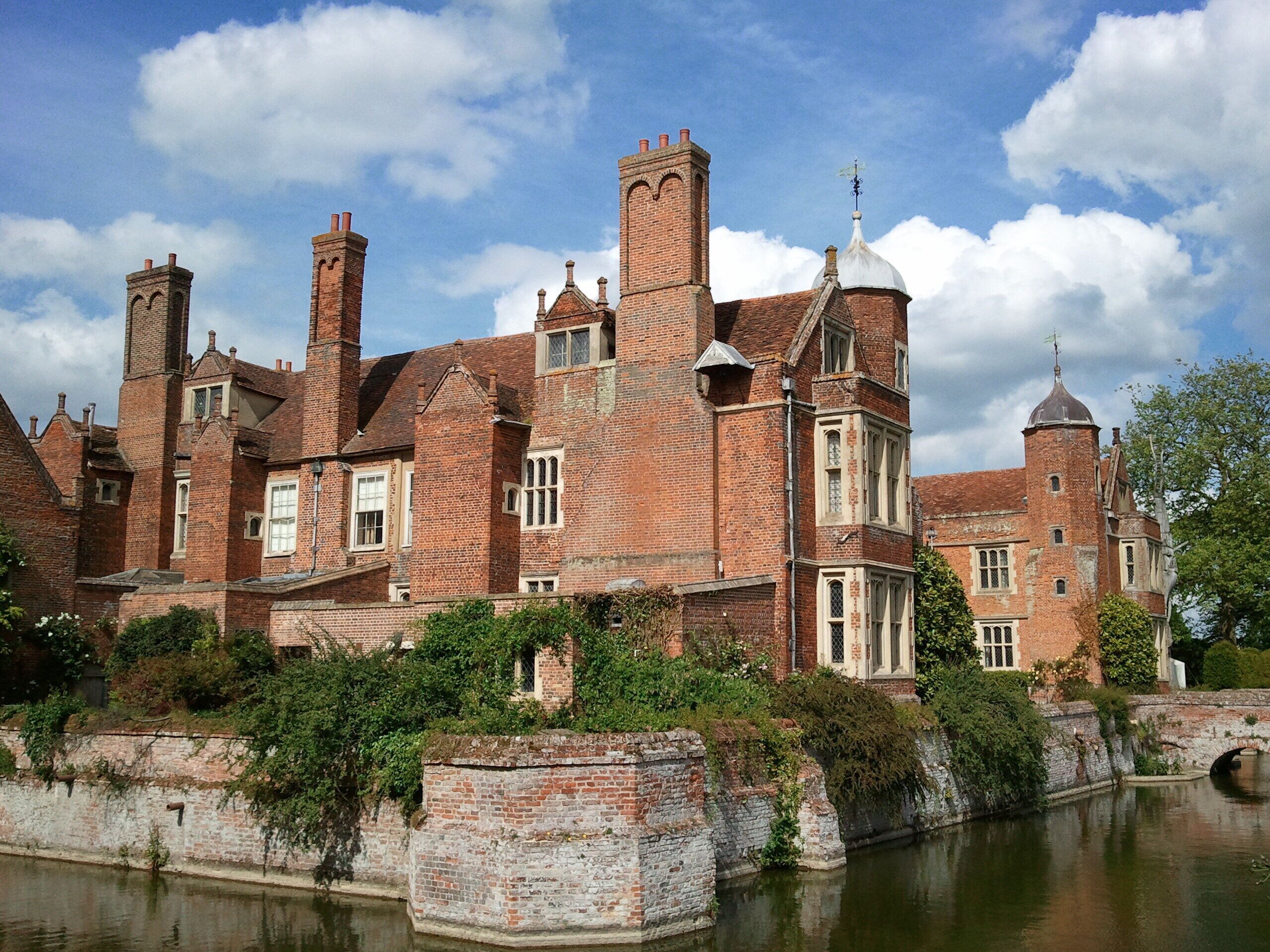 Kentwell Hall, Long Melford, Suffolk. The hall and moat from the back.