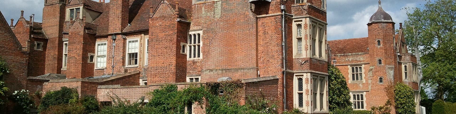 Kentwell Hall, Long Melford, Suffolk. The hall and moat from the back.