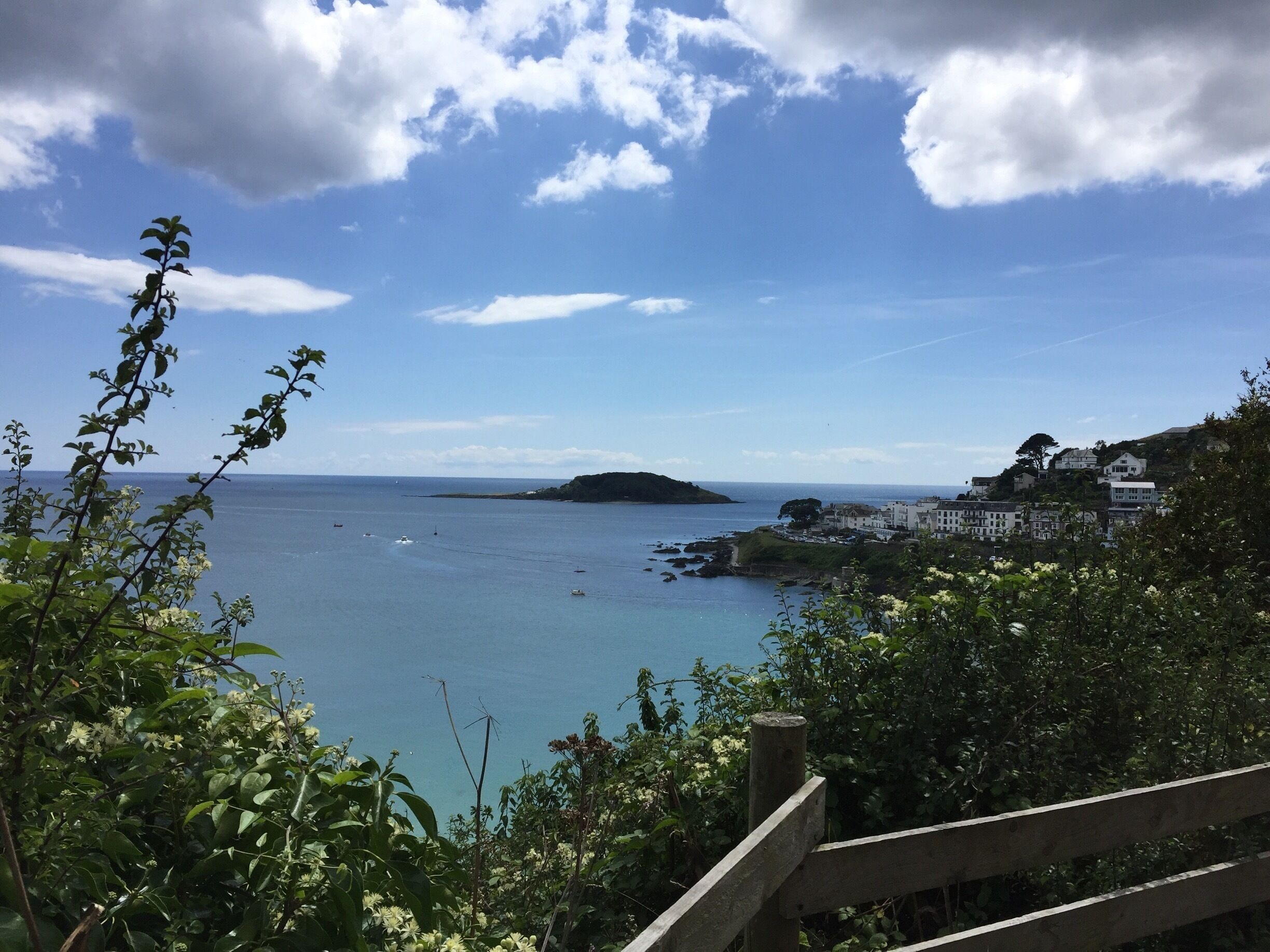 The coastal path looking towards looe island 