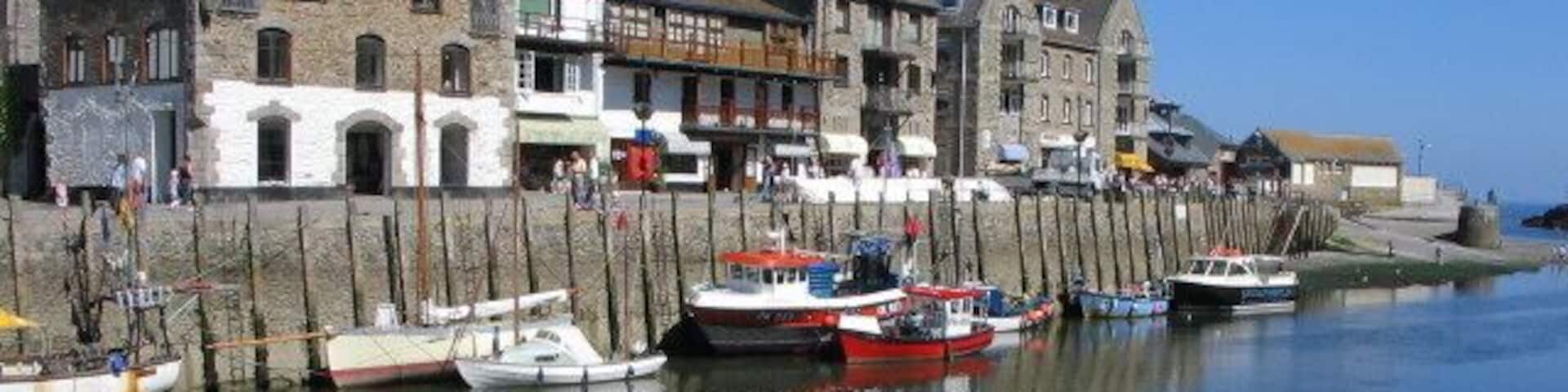 East Looe from West Looe Quay A sunny June day with the tide nearly out.
