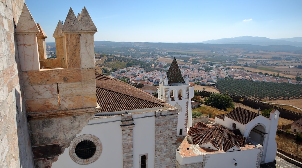 ESTREMOZ, PORTUGAL: View from the Tower of the Three Crowns (Torre das Tres Coroas) with the Santa Maria Church in the foreground