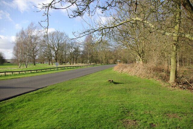Driveway to Forest of Arden Hotel This half-mile long driveway leads off the Meriden - Maxstoke road to the prestigious Forest of Arden Hotel and Country Club. Signs along the road warn drivers to beware of pheasants and golfers as well as the presence of CCTV cameras. There is a security barrier before the hotel itself is reached.