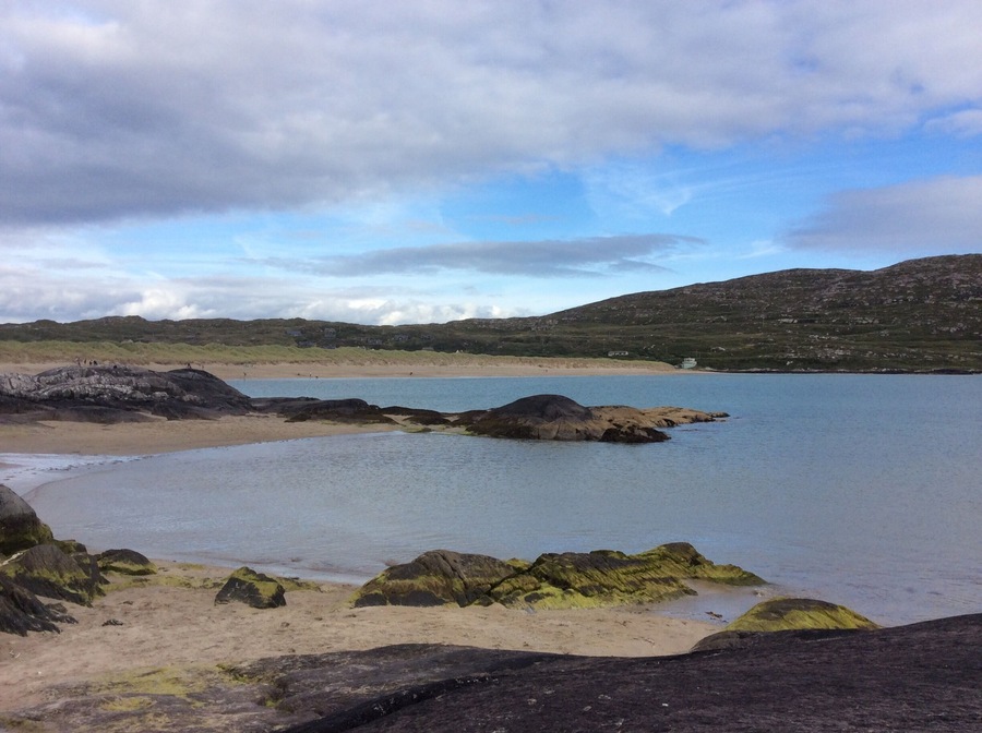 Beautiful blue flag beach