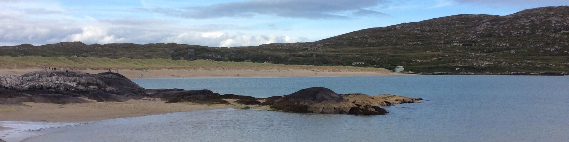 Beautiful blue flag beach
