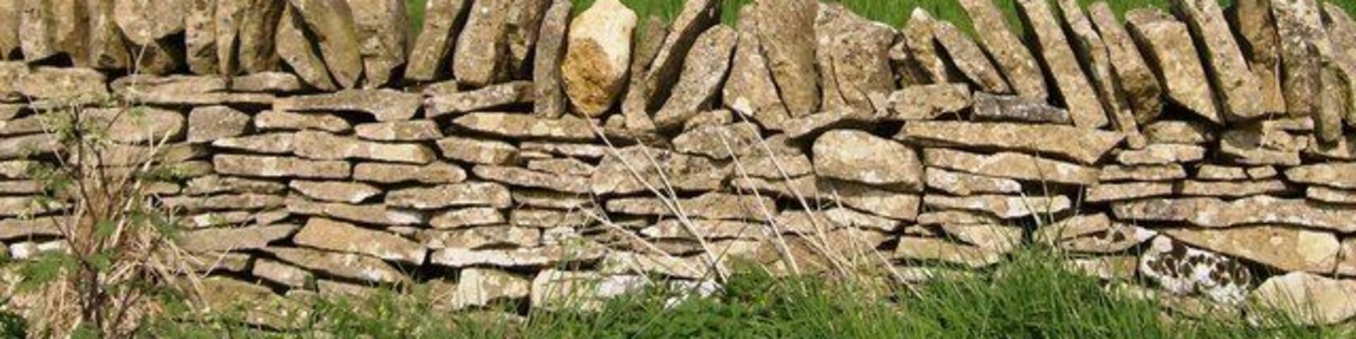Bridleway towards Long Compton To the left of this wall is a bridleway crossroads at the western edge of the square. The one shown heads north east then north through this field of wheat gradually climbing towards the watershed above Long Compton. It forms part of the Macmillan Way, long distance path between Lincolnshire and Dorset.