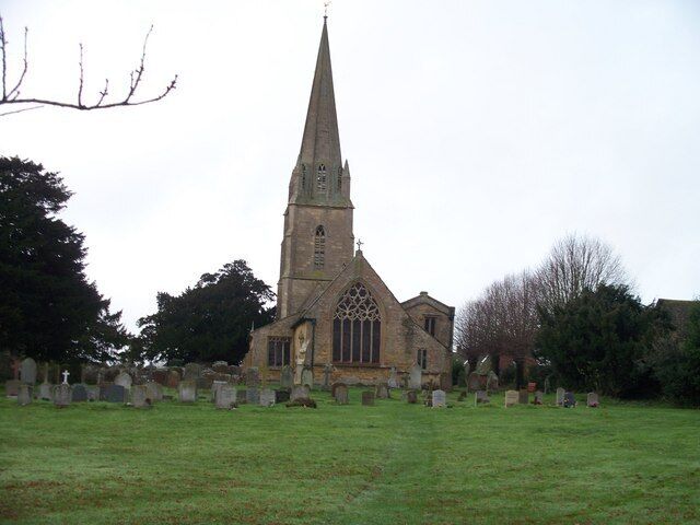 Todenham Church, near to Todenham, Gloucestershire, Great Britain. The parish church of St Thomas a Becket in Todenham, seen from the minor road.