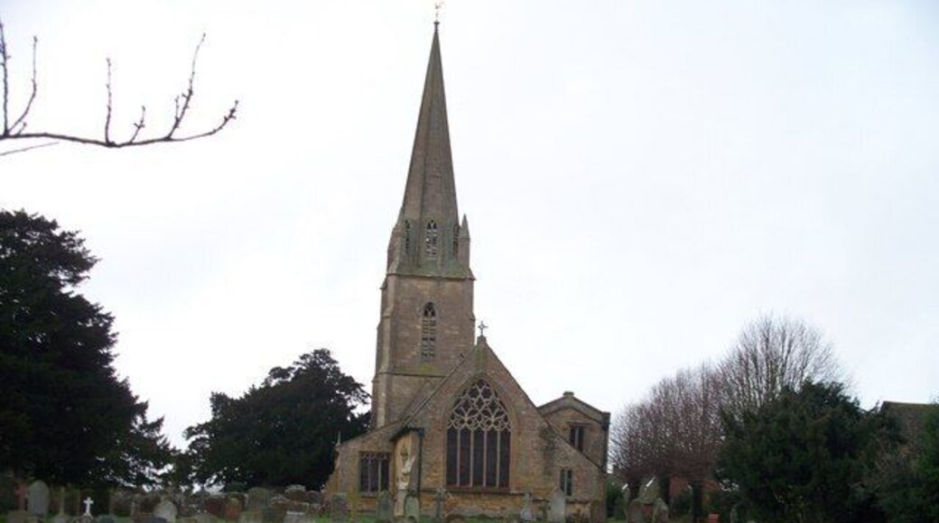 Todenham Church, near to Todenham, Gloucestershire, Great Britain. The parish church of St Thomas a Becket in Todenham, seen from the minor road.